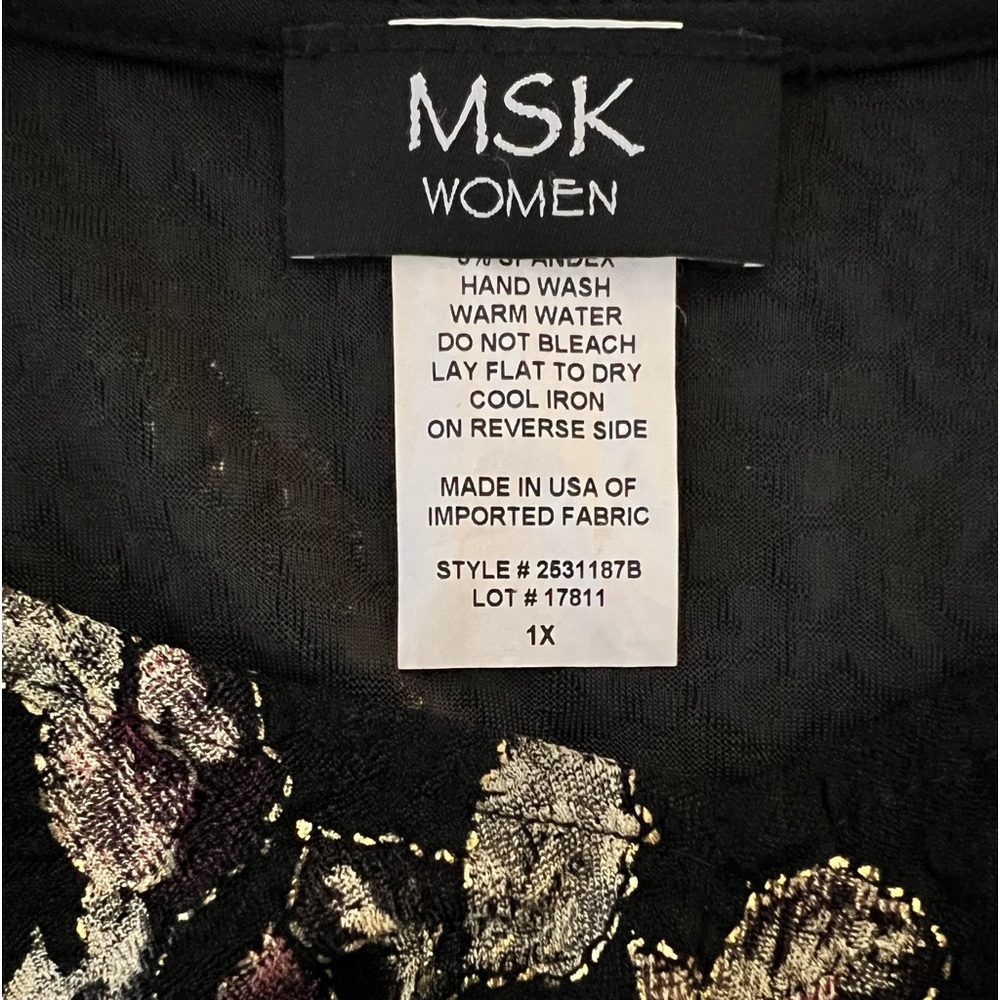 MSK Women blouse with bell sleeves size 1X - Picture 8 of 9